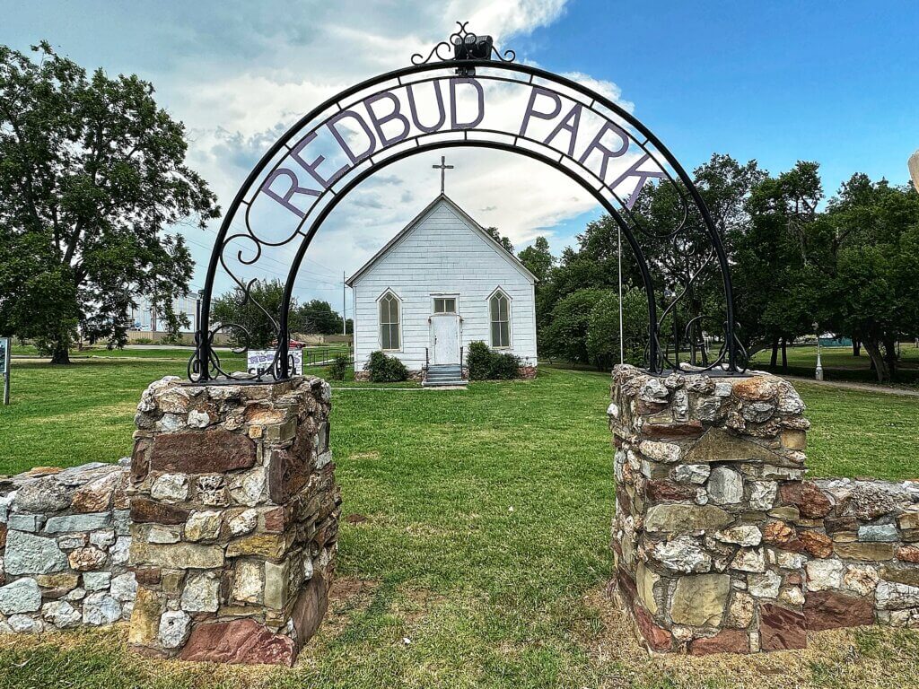 Redbud Chapel in Marlow is the town's oldest Catholic church. Things to do on a day trip to Marlow, Ok