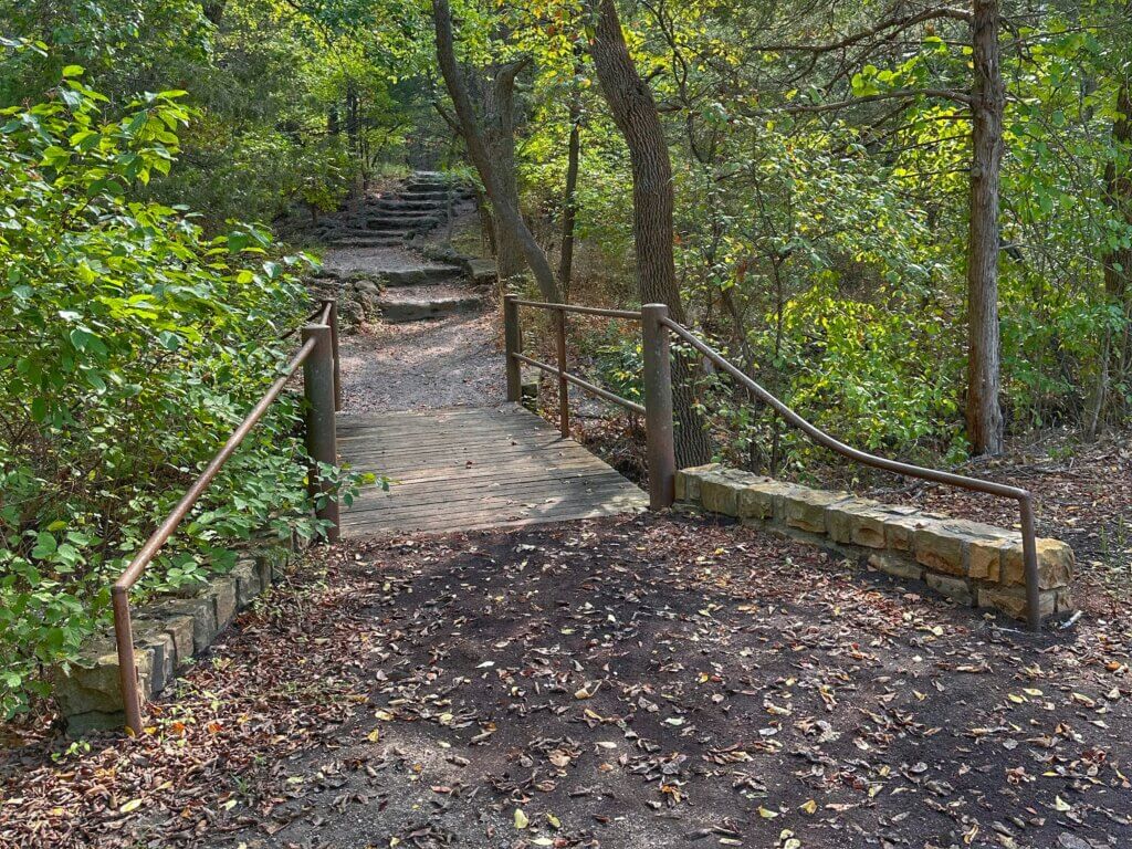 One of the trails starting from Pavilion Springs at Chickasaw National Recreation Area.